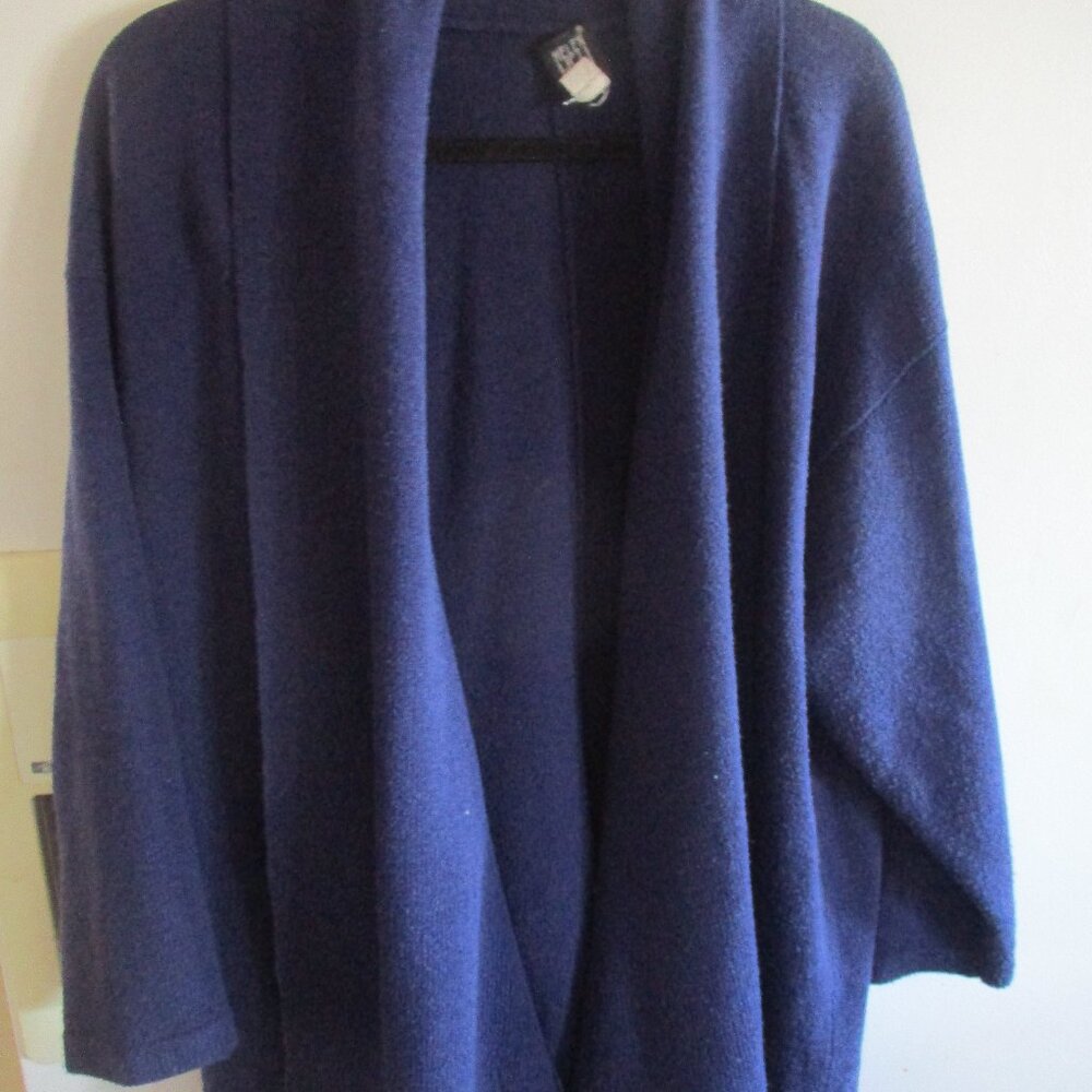 Vintage Helen HSU NY Long Rich purple Open Cardigan Sweater- L read